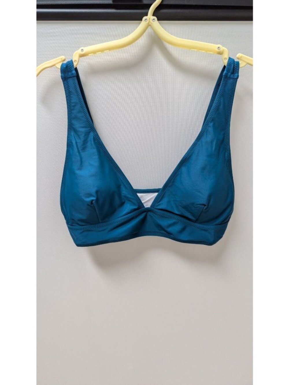 Dark Teal Lightly-Lined V-Neck Swim Top
